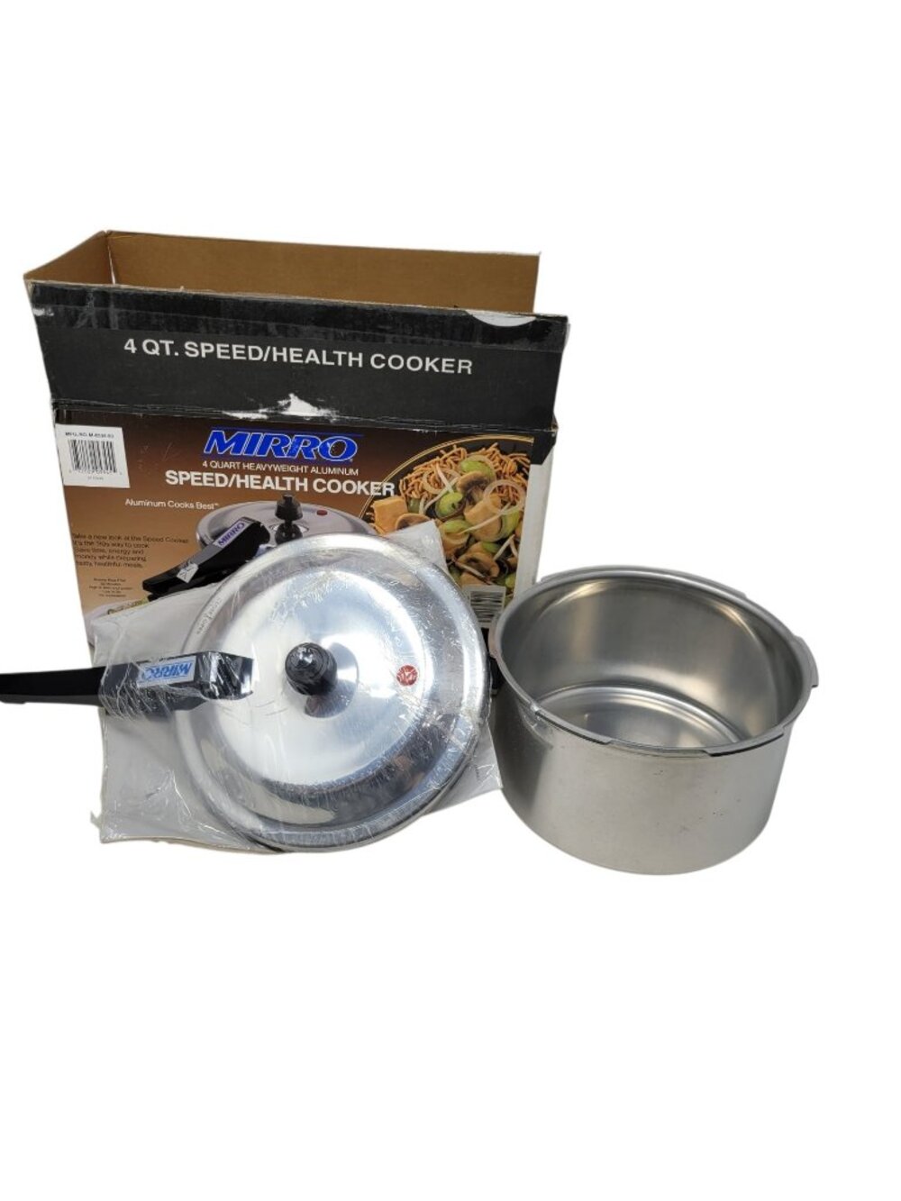 NEW Vintage Mirro 4 Qrt Speed Health Cooker Pressure Cooker Stove Top Aluminum